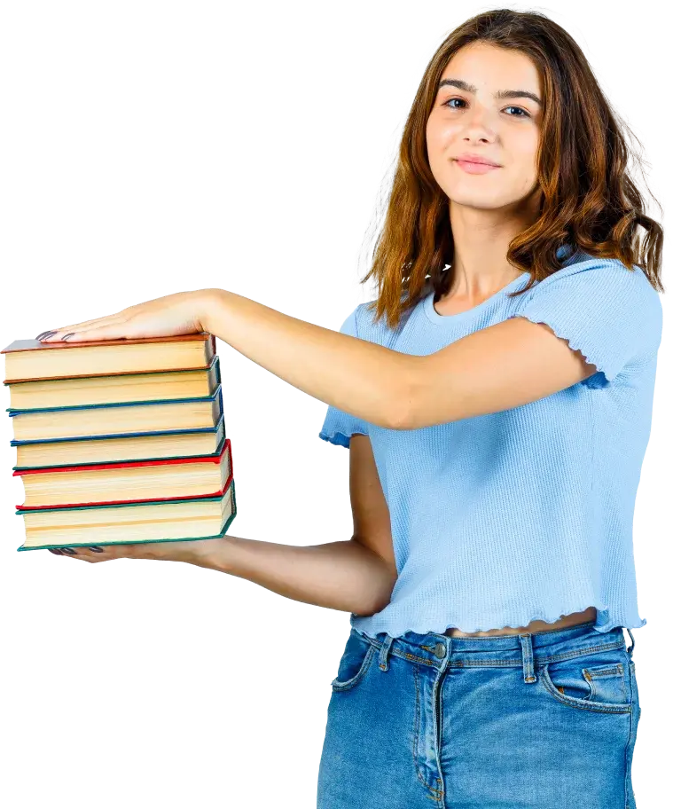 Girl holding books